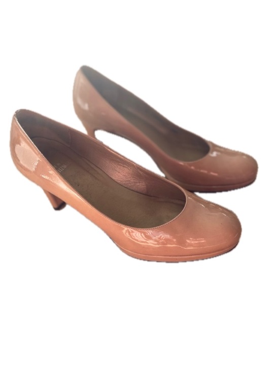 Stuart Weitzman Shoes - Stuart Weitzman Nude Patent Platform Pumps 8.5 Beige Classic Heels